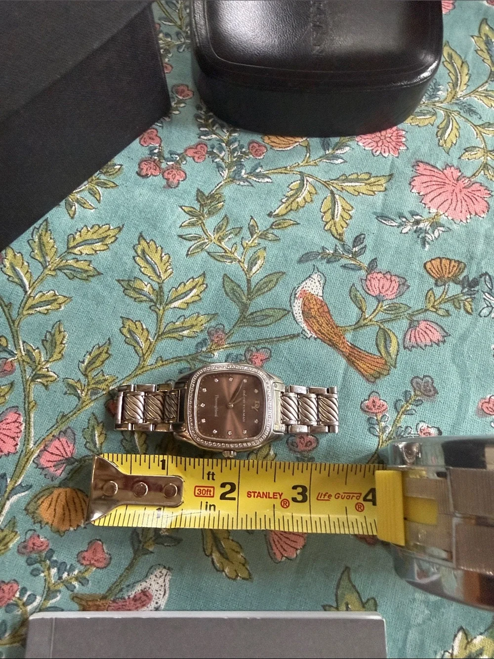 David Yurman Rare!  Authentic Brown Thoroughbred SS/ Pave Diamonds Bezel. EUC